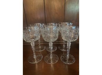 Set Of 7 Mini Wine Crystal Glasses 5.5 Inch