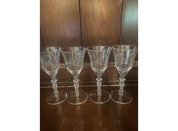 Set Of 4 Cordial Crystal Glasses 5.25 Inch