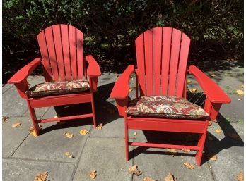 Two Adirondack Chairs.  Trex?  Wood?