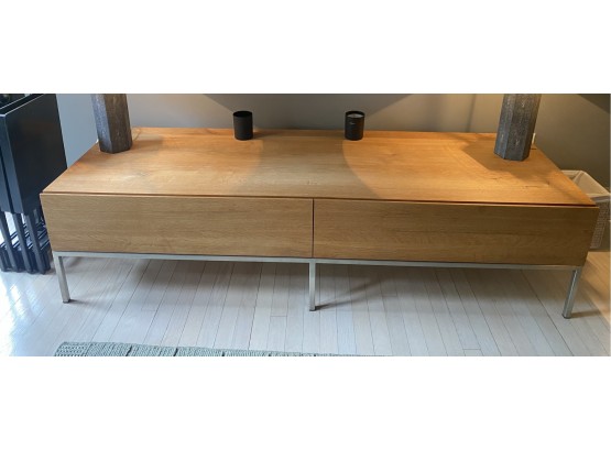 E15 Furniture Media Console With Stainless Steel Base