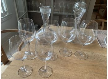 Lot Of Schott Zwiesel Glasses (6) And Wine Decanters (2)