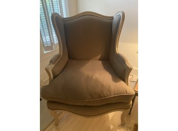 Wood & Upholstered Wing Chair