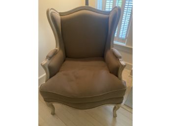 Wood & Upholstered Wing Chair