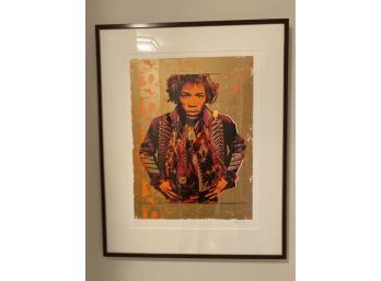 Jimi Hendrix Purple & Gold Limited Edition Silkscreen Print Signed Gered Mankowitz Numbered 60/500