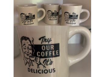 Lot Of 4 Delicious Coffee Mugs