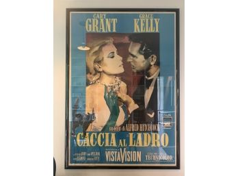 VERY LARGE  Framed Classic Movie Poster. Caccia Al Ladro. (To Catch A Thief)
