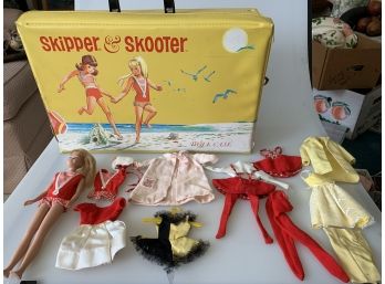 1960s Skipper Doll, Clothes And Case