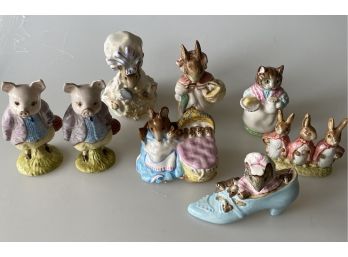 Lot Of 8 Beatrix Potter Beswick England 1950s Figurines