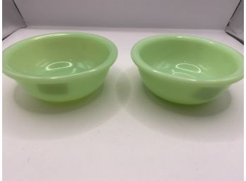 Pair Of Jadeite Mckee 4 Inch Bowls