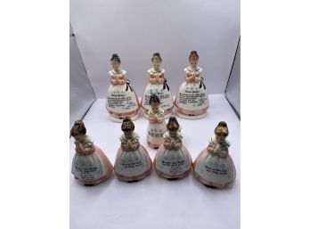 Vintage Antique Enesco Prayer Lady Mother In The Kitchen Salt Pepper Shakers , Napkin Holders, Toothpick Holde