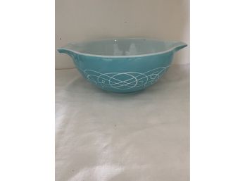 Vintage Pyrex Turquoise Scroll Cinderella Bowl