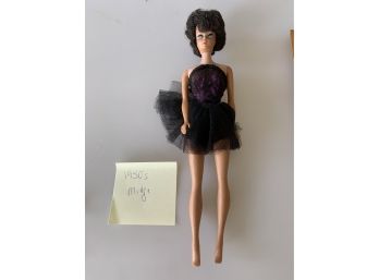 1950s Midge Doll Wearing Black Outfit