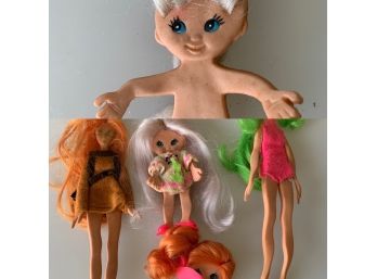 Lot Of Vintage Flatsy Dolls