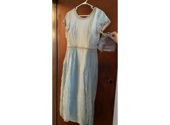 Vintage Blue Gown With Crown Hair Comb