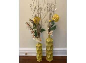 Pair Of Yellow Vases