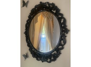 Black Wood Wall Mirror
