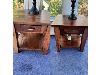 Two Sold Wood End Tables