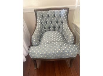 Upholstered Armchair, Nailhead Trim,  Blue