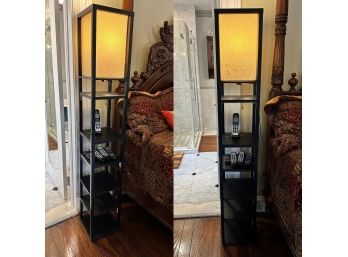 Pair Of Floor Lamps With Shelves