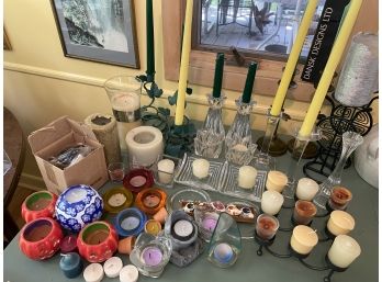 Lot Of Candles & Holders