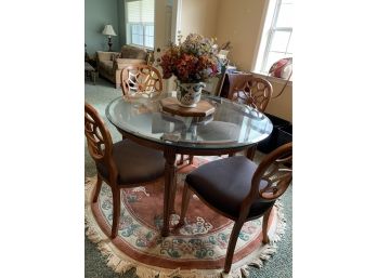 Round Glass Table And 4 Chairs