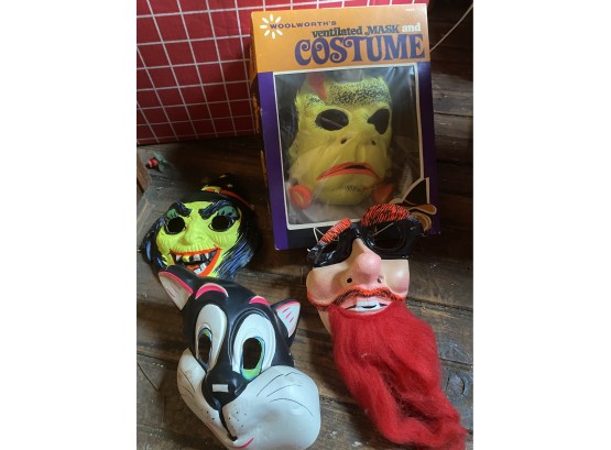 Vintage Halloween Masks And Costume