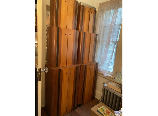 Vintage Wood Stacking Cabinet Set
