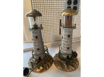 Pair Of Vintage Lighthouse Lamps