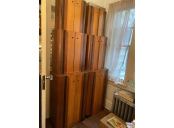 Vintage Wood Stacking Cabinet Set