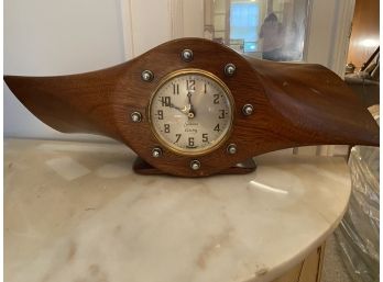 Vintage Wooden Airplane Propeller Clock - Sessions Electric