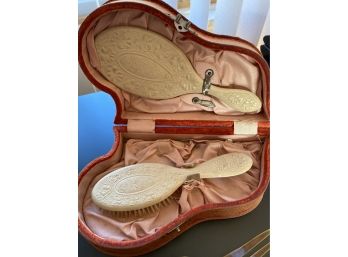 Antique Boxed Brush Set & Hair Comb
