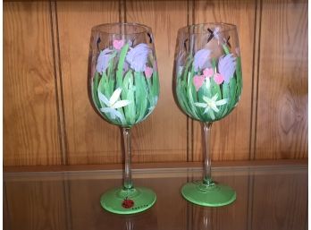 2 Painted Glasses