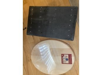 Wooden Oval & Slate For Crafting