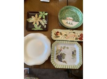 Lot Of 5 Colorful Plates