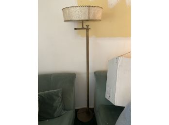 Vintage 62” Floor Lamp With Fiberglass Shade