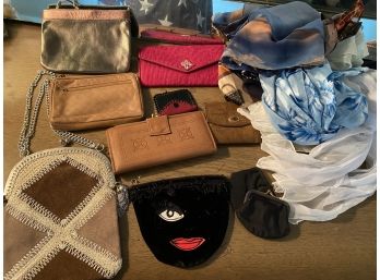 Lot Of Wallets And Scarves