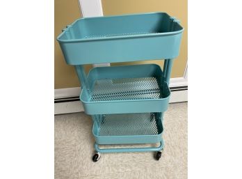 Turquoise Metal Kitchen Cart