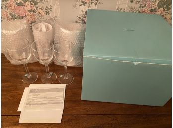 Set Of 6 Tiffany White Wine Stemware
