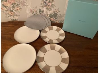 4 Tiffany Palladium Dessert Plates