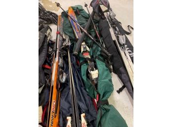 Lot Of 7 Skiis And Poles