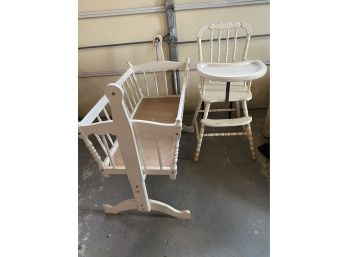 Vintage Cradle & Highchair