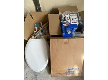 Bath Supplies / 2 New Toilet Seats, Fill Valves, Brushes