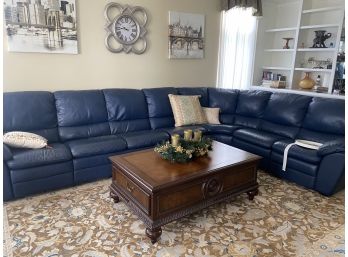 Sectional - Blue Leather