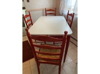 Table With 4 Chairs  Red & White