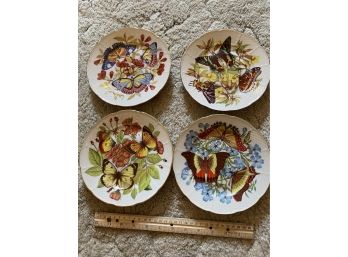 Set Of 4 Godinger Butterfly Plates