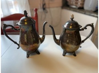 Pair Of Silverplate Teapots