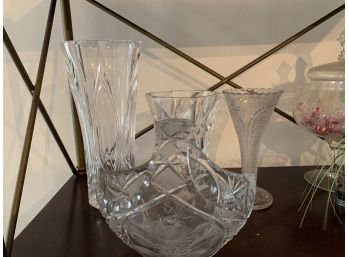 Lot Of 4 Glass Vases