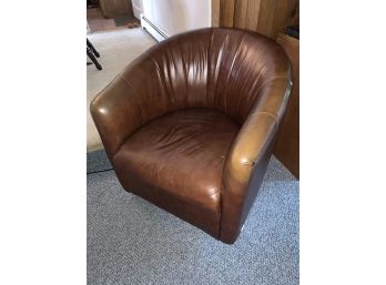 Natuzzi Leather Swivel Chair ( Darker)