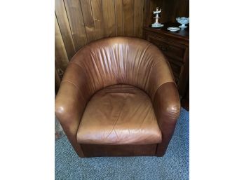 Natuzzi Leather Swivel Chair