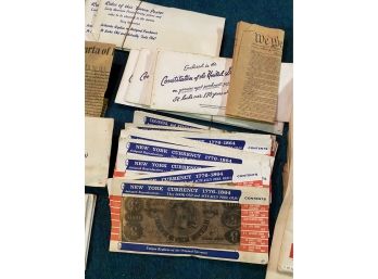Lot Of Replica Colonial Documents & Currency